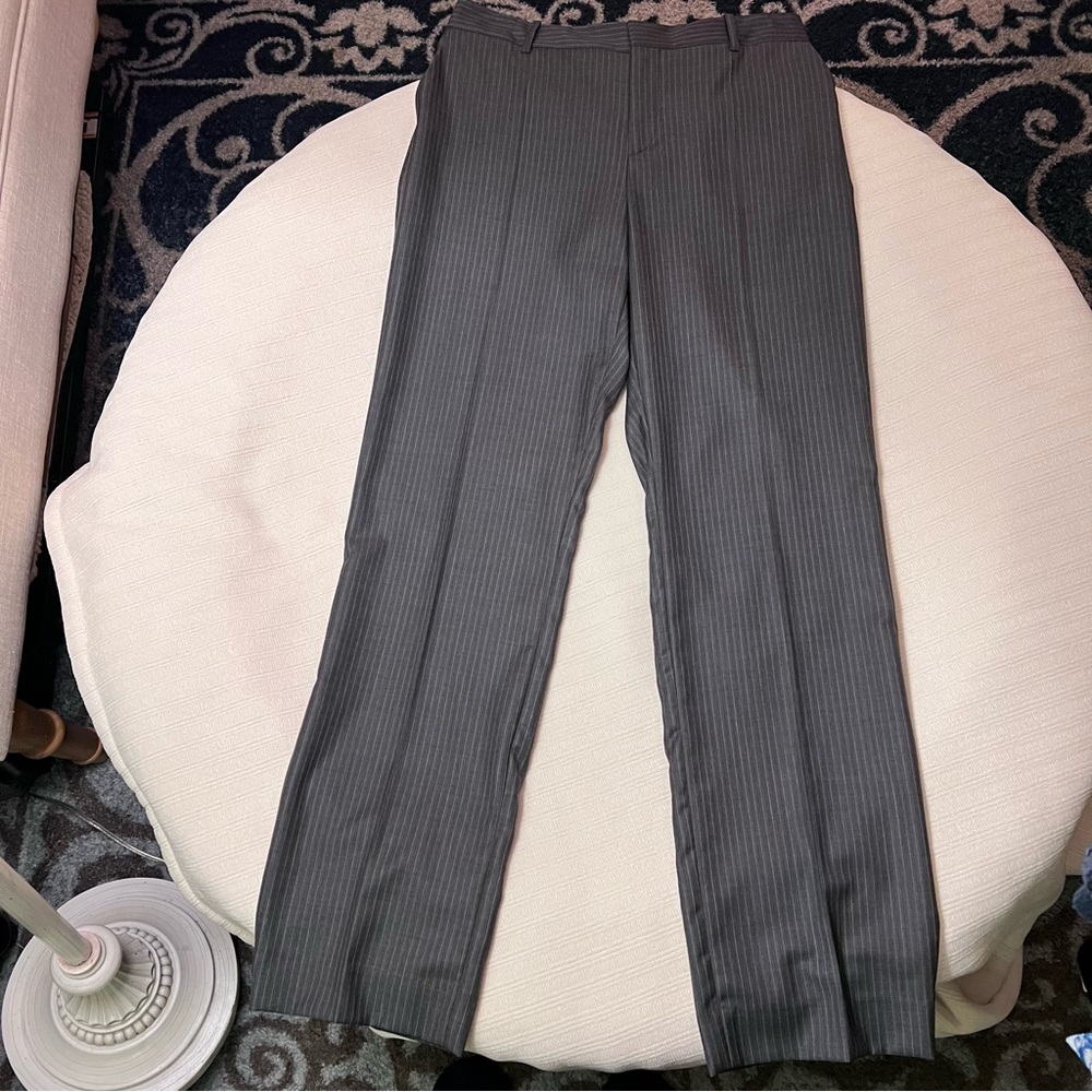 $1450 NWT Valentino gray wool pinstripe trousers 8